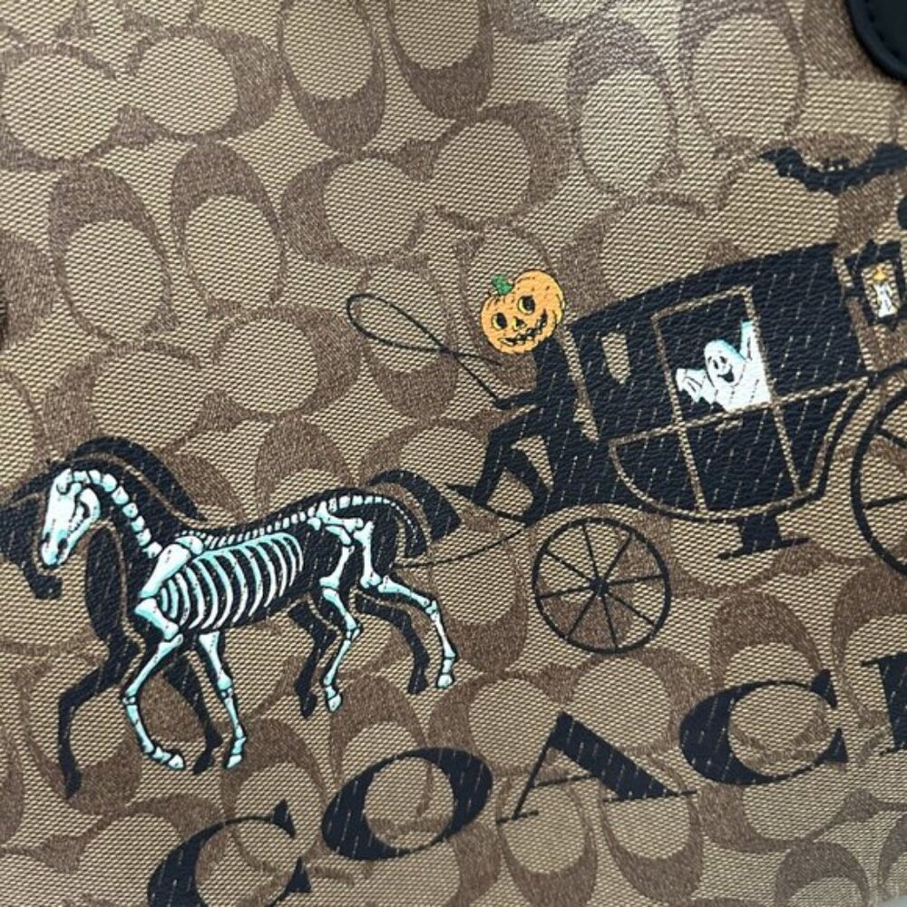 Coach Brown Signature Tote with Halloween Patchwork - Picture 8 of 8